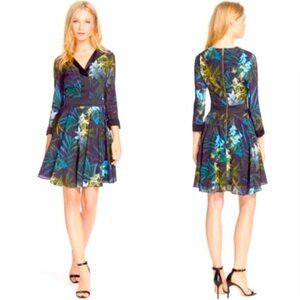 Ted Baker London Hailia Twilight Tropical Floral Print Dress size 1